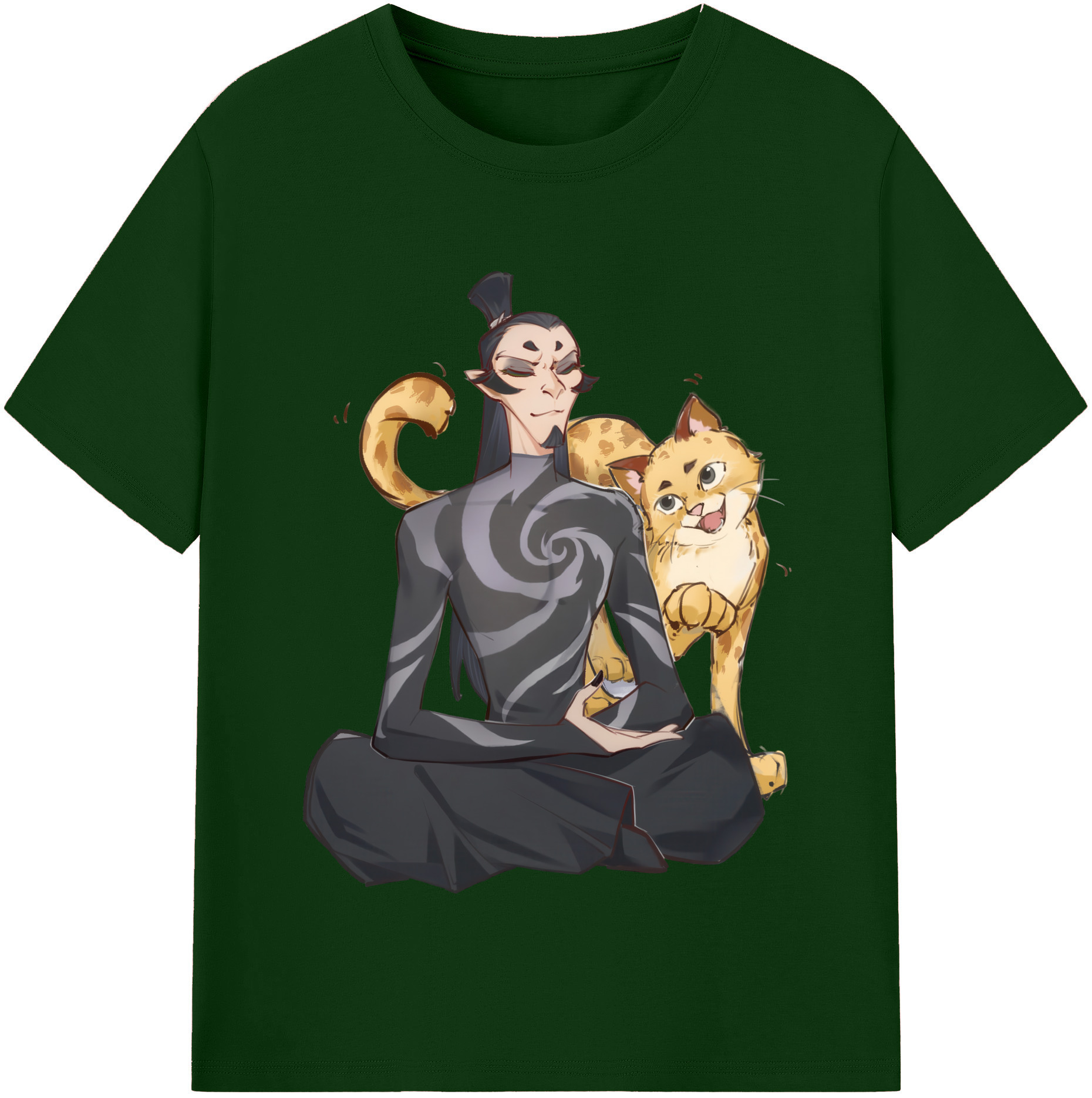 （画像用） Ne Zha 2 ナタ 魔童の大暴れ 綿100％半袖Tシャツ（フロントプリント）